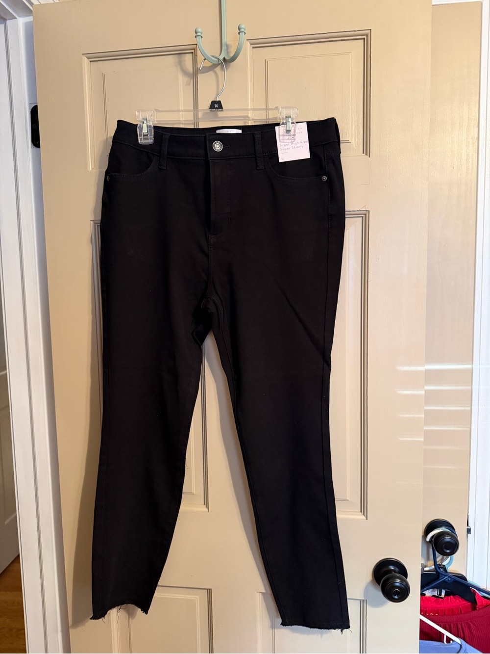 LC Lauren Conrad Black Raw-Hem Skinny Jeans
